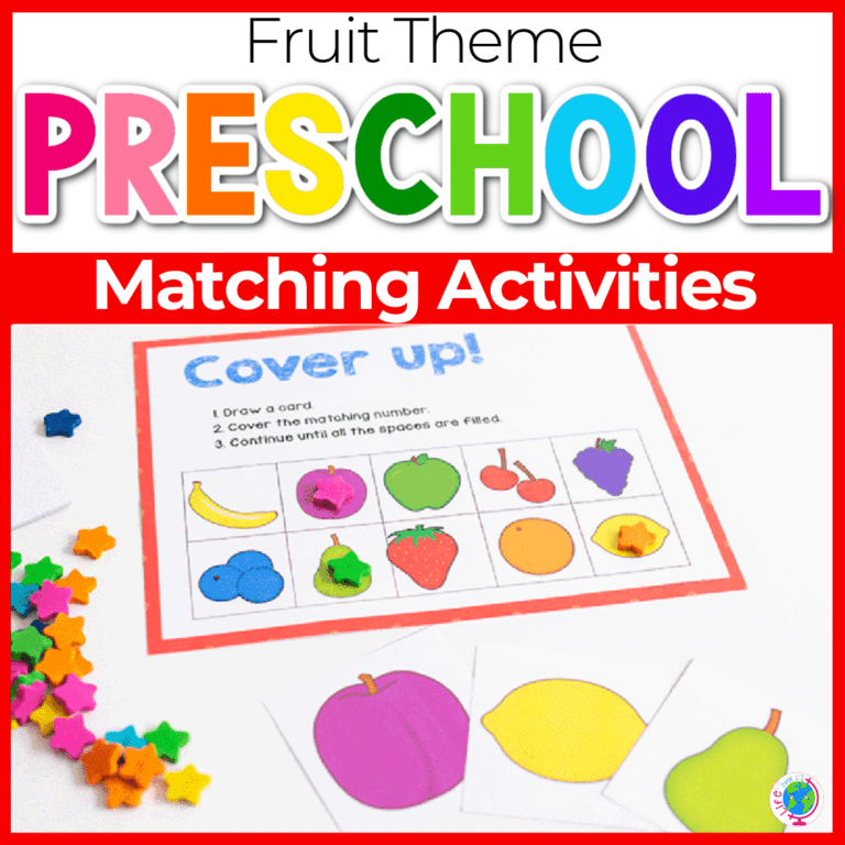 fruit theme matching games for preschool featured image
