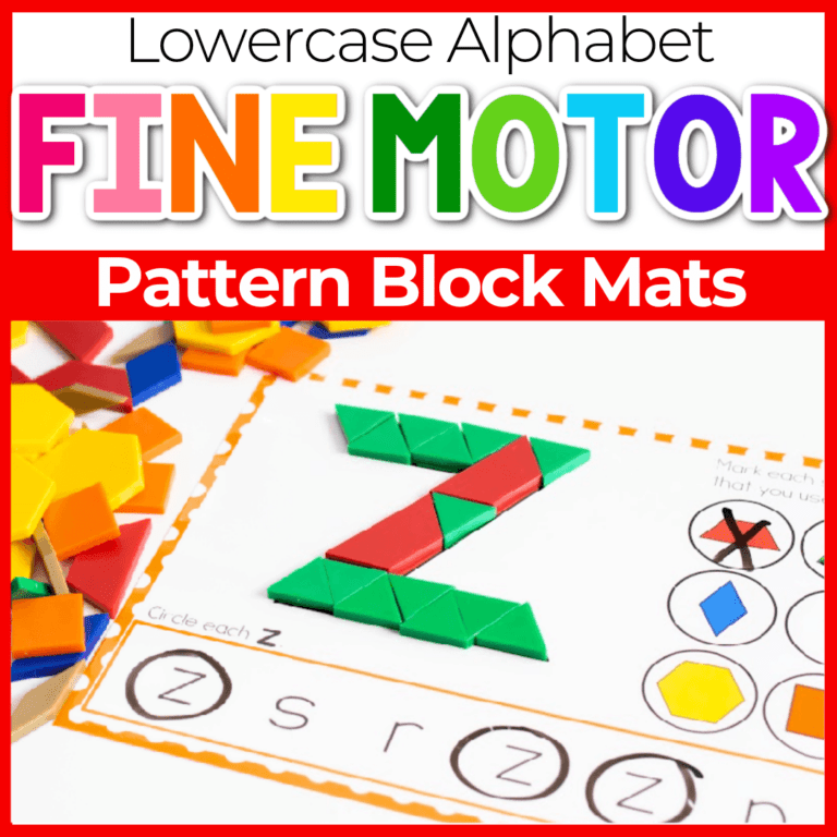 free printable pattern block activities for lowercase letter identification.