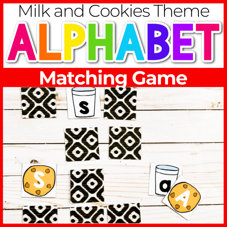milk and cookies alphabet matching uppercase and lowercase cards