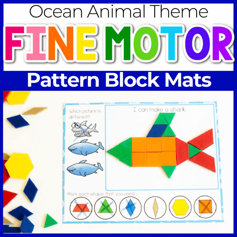 ocean animal pattern blocks printable template cards featured image