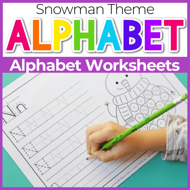 snowman themed free printable alphabet tracing worksheets featured image