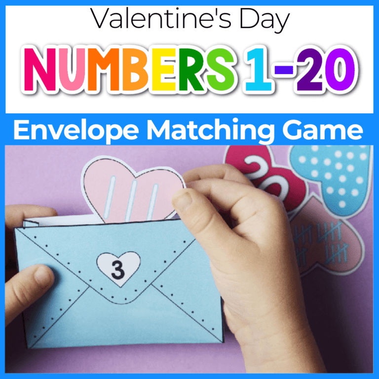 valentine's day number matching game for kindergarten