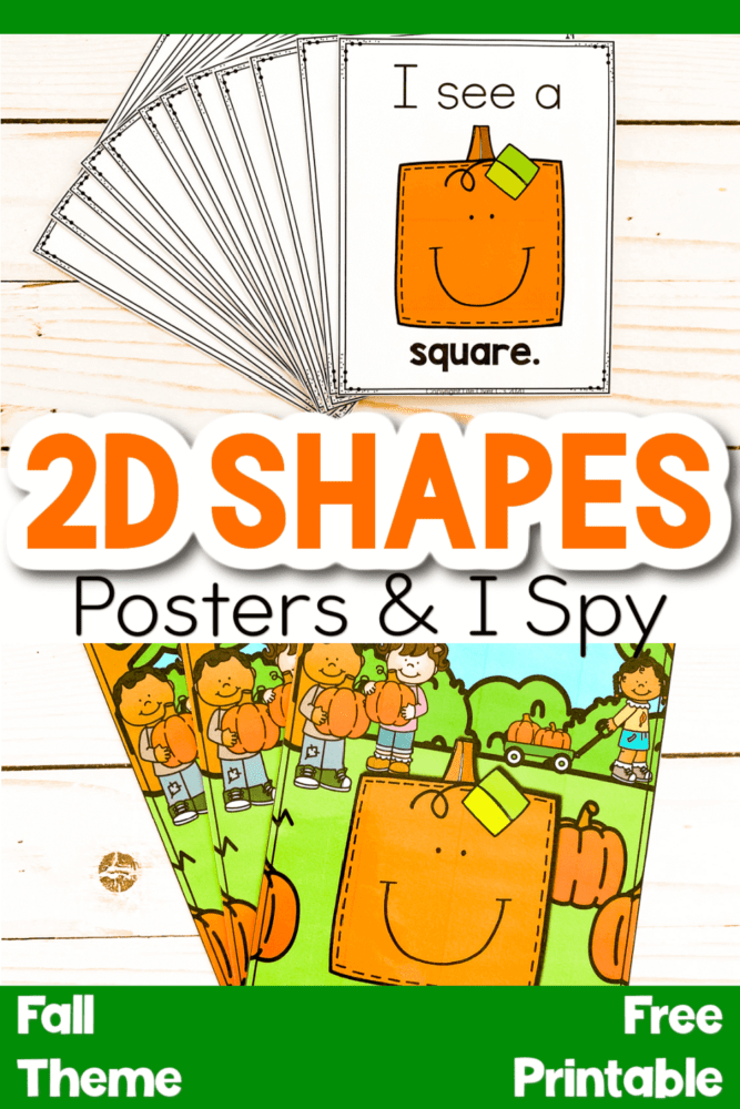 free printable 2d shapes pumpkin theme posters and i spy write the room activity for fall preschool activities