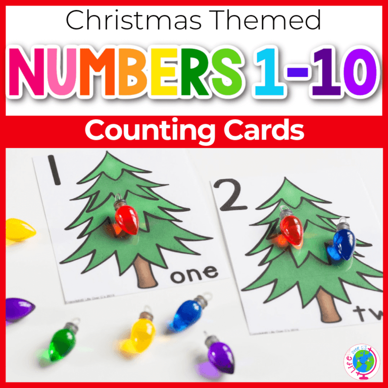 christmas counting cards numbers 1 to 10