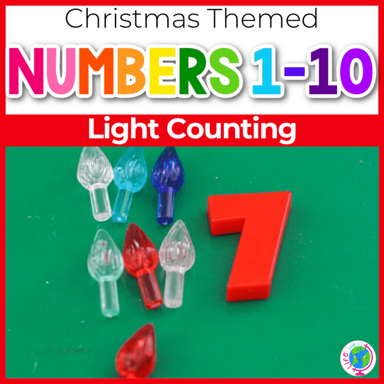 christmas light counting activity for preschool math centers
