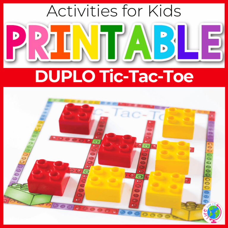 duplo-style tic tac toe printable game for kids