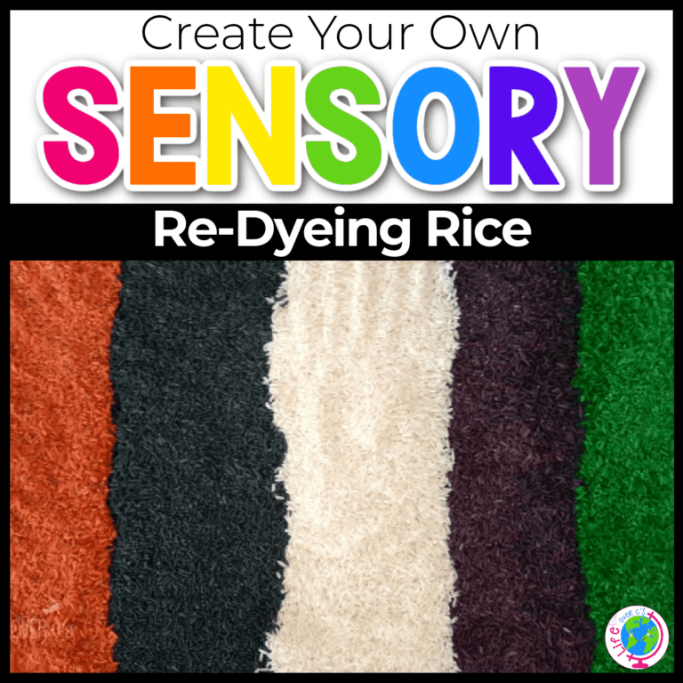 redyeing rice for sensory play