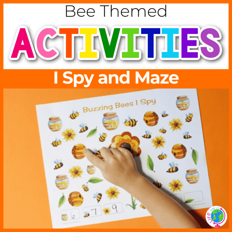 bee theme i spy and maze for preschool spring bug theme