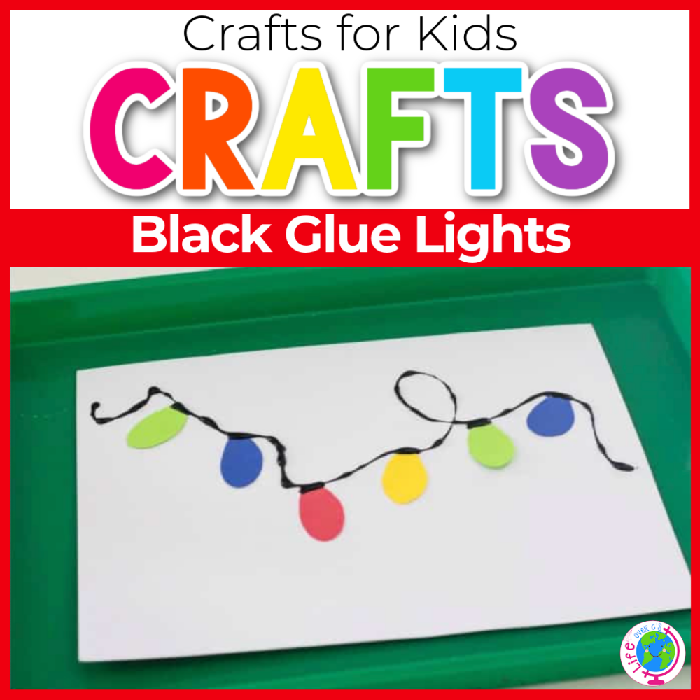 Black Glue Christmas Lights Craft