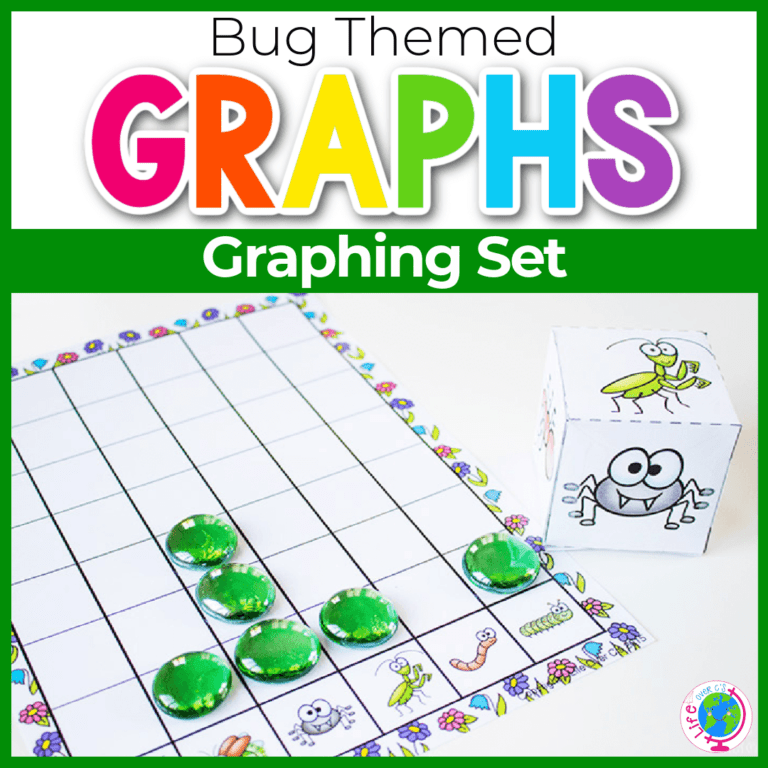 bug theme graphing set with printable dice