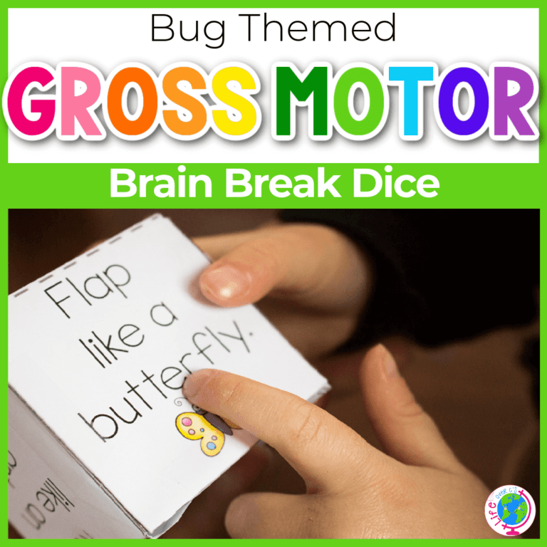bug theme gross motor brain break dice for kids