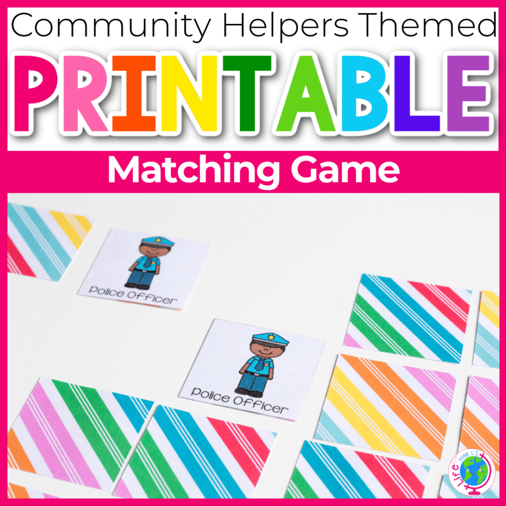 Free Printable Community Helpers Matching Game for Preschool