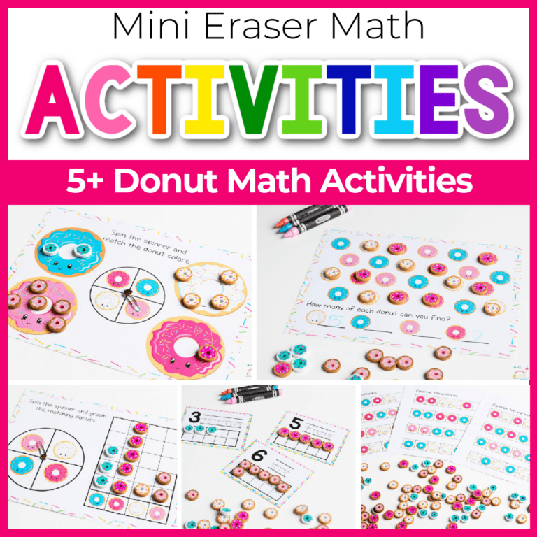 donut mini eraser math activities