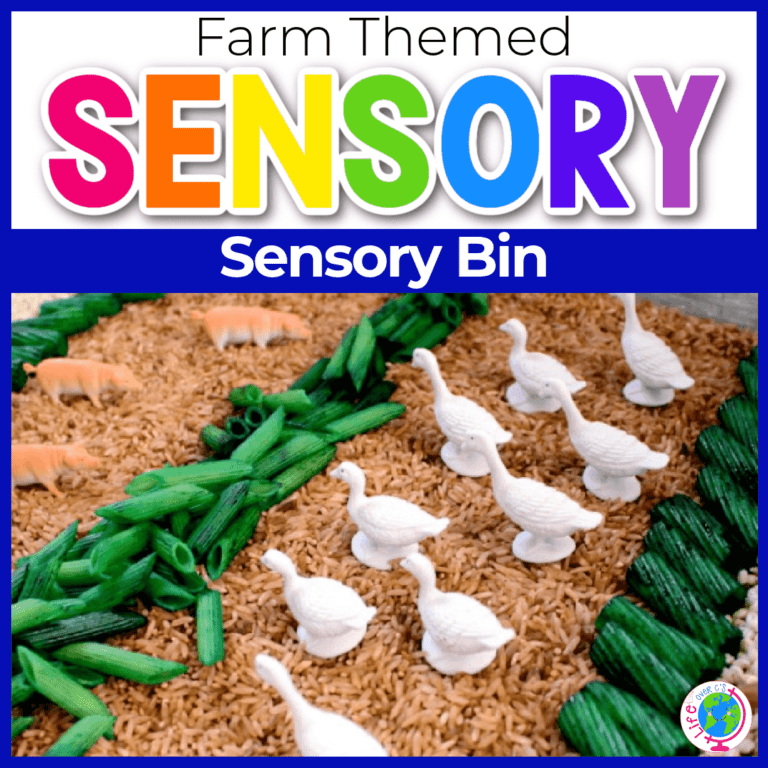 farm theme farm animal sensory bin for preschoolers