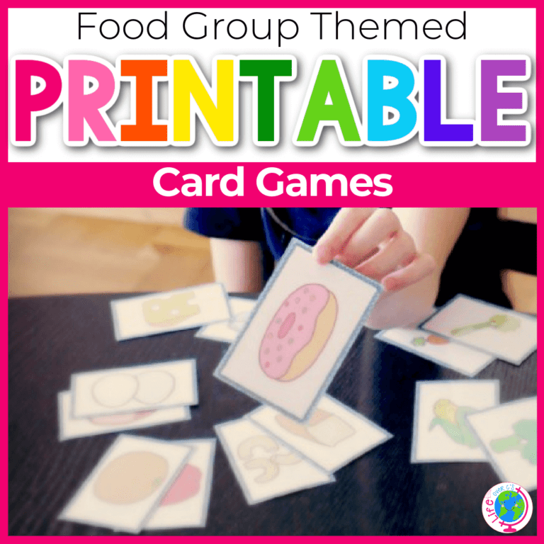 food group printable card games for kids