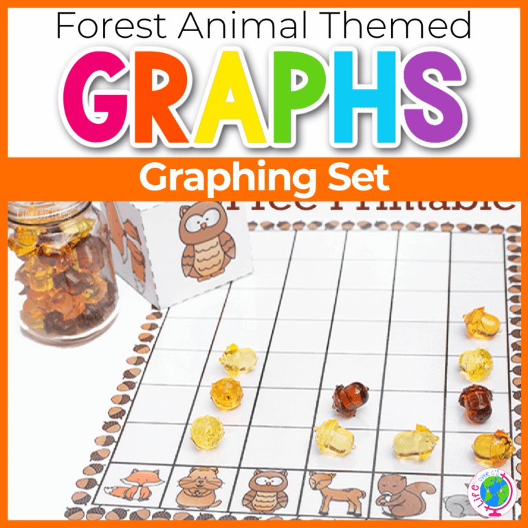 forest animal graphing dice and recording sheet