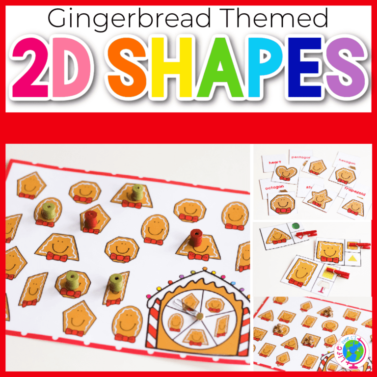 gingerbread theme 2d shape activities