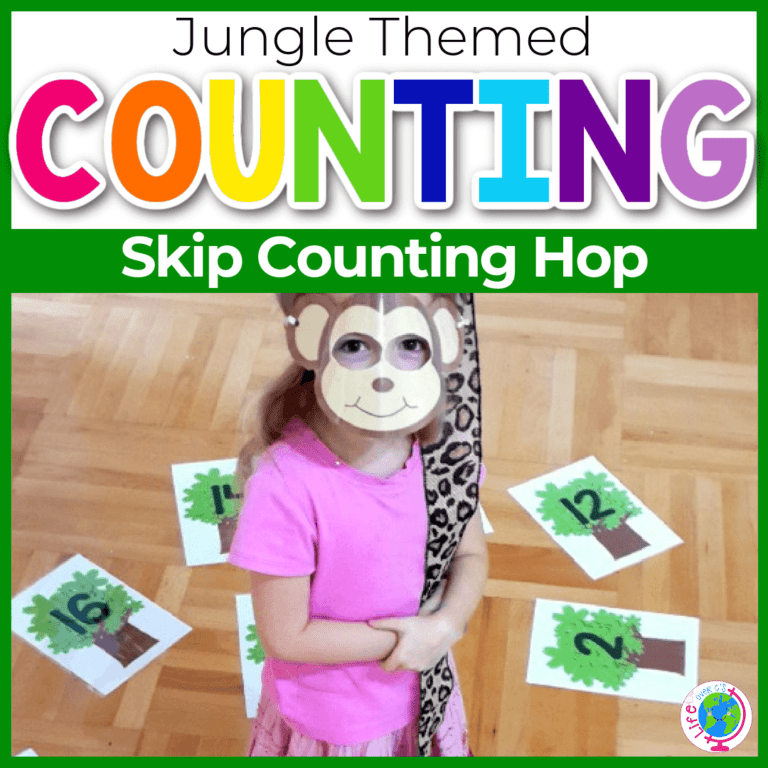 jungle theme skip counting gross motor game