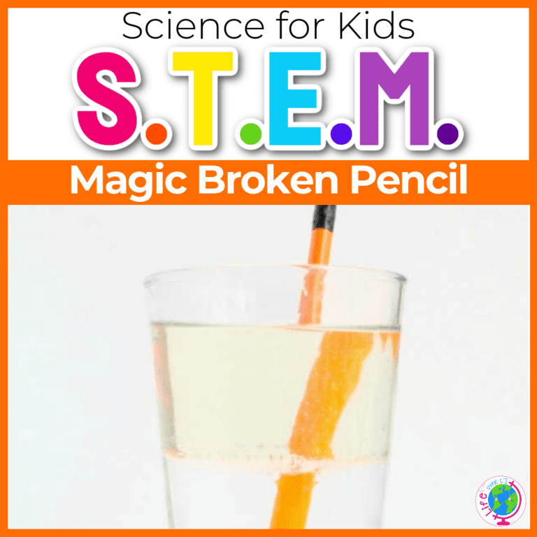 magic broken pencil science experiment for kids pencil in a glass of water causing refraction