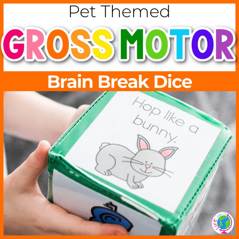 pet gross motor brain break dice