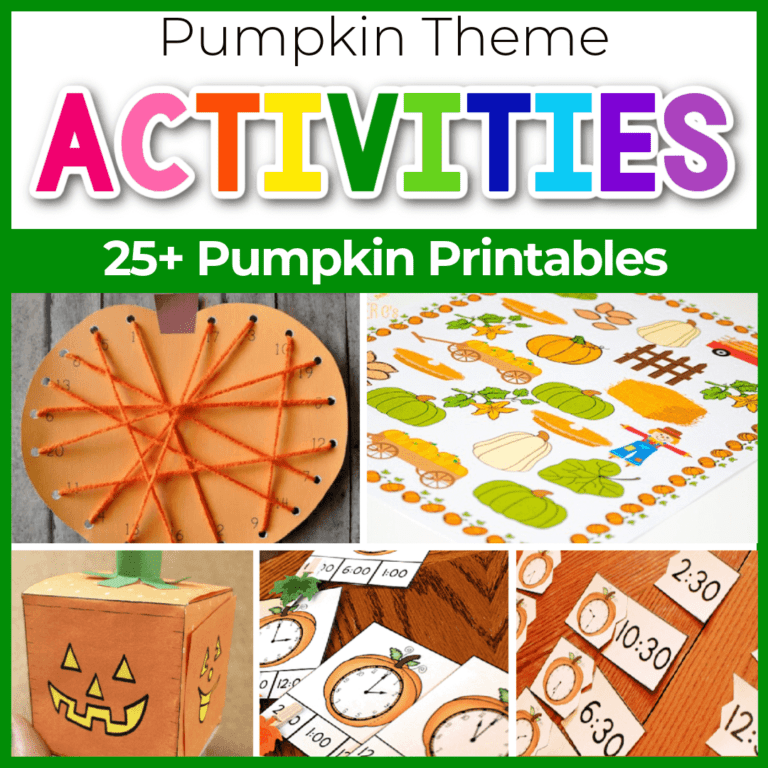pumpkin theme printables for learning