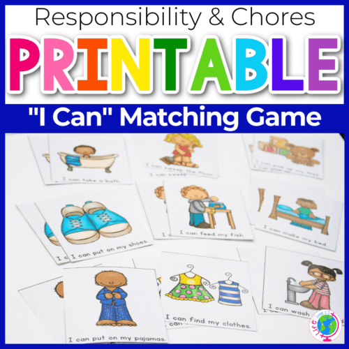 Free Printable Responsibility Memory Game for Kids