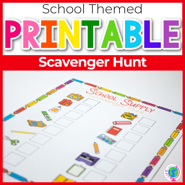 school supply scavenger hunt