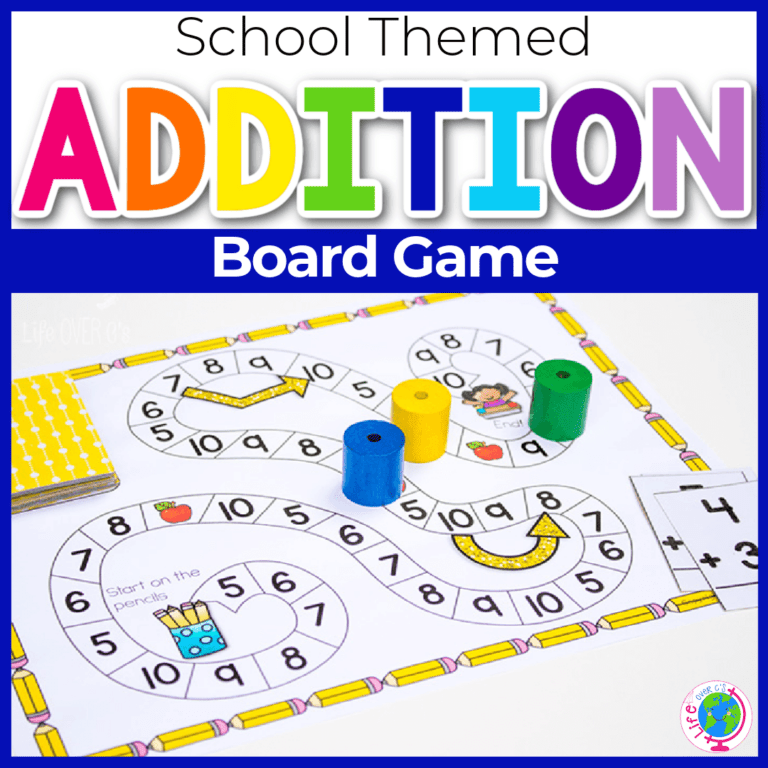 school theme addition board game