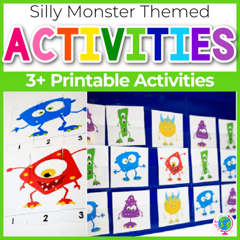 silly monster color matching counting and pattern activities