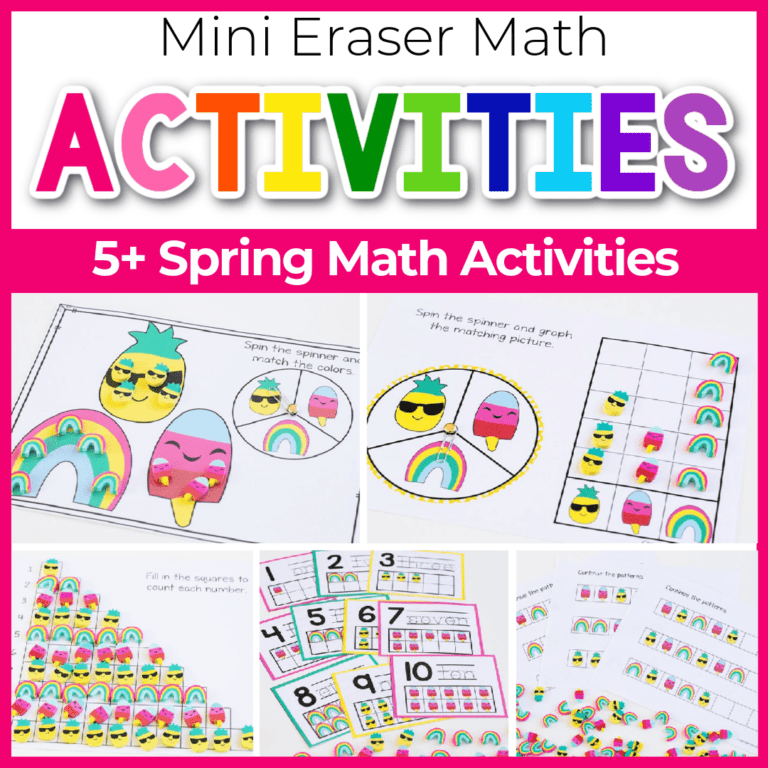 spring mini eraser math activities