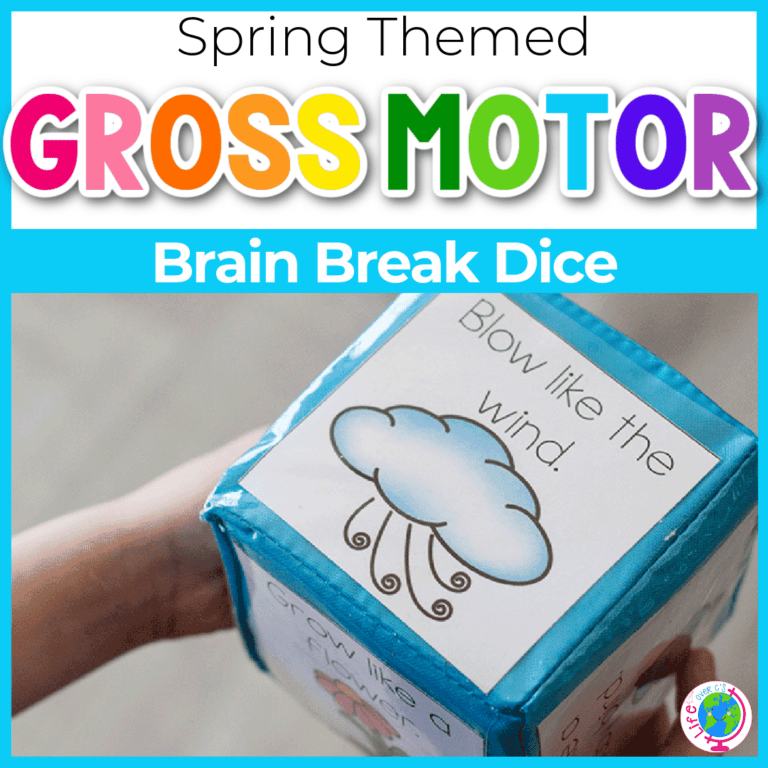 spring theme gross motor brain break dice