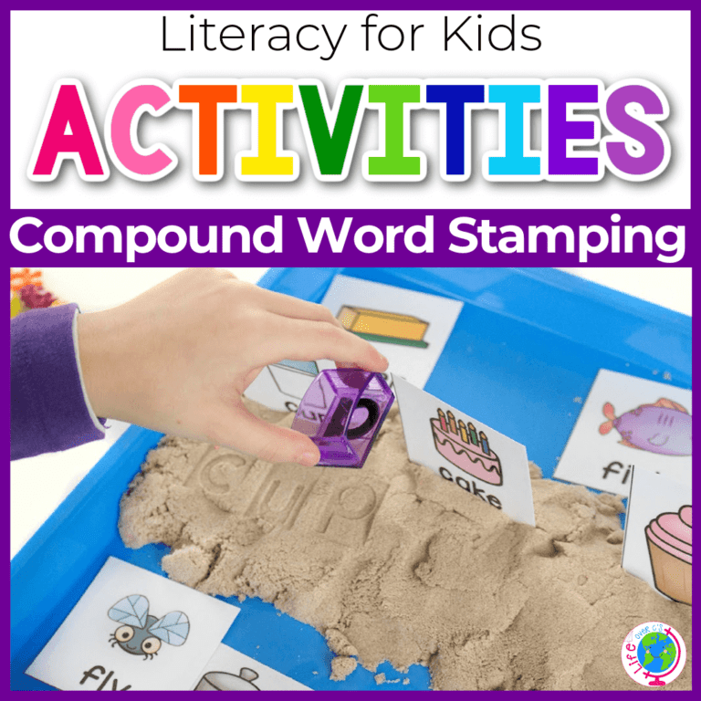 stamping compound words in kinetic sand