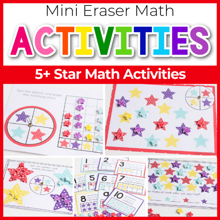 star mini eraser math activities