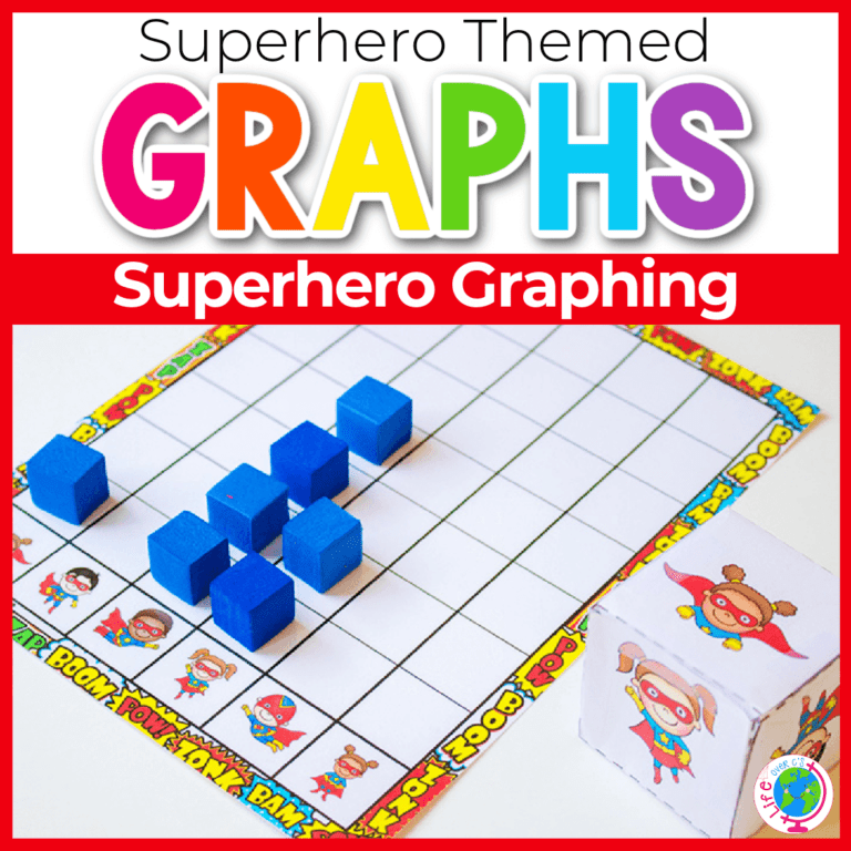 superhero graphing printable recording sheets and dice
