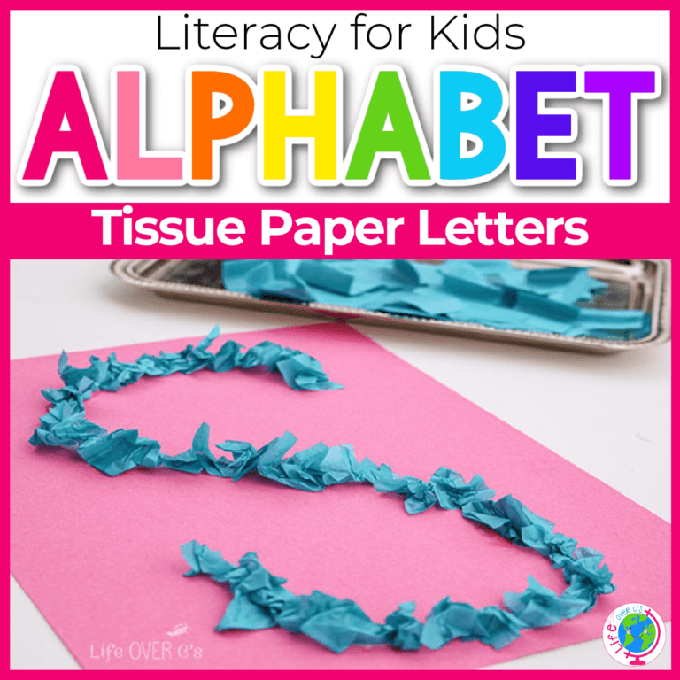 letter s traced with crumpled tissue paper