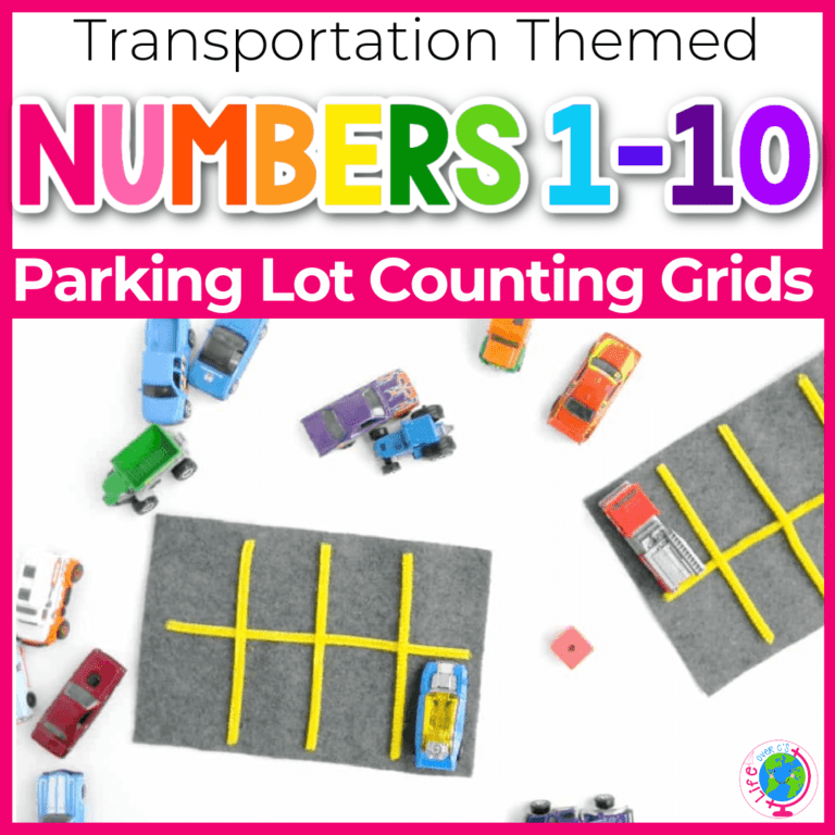 diy car parking lot math grid game for preschool