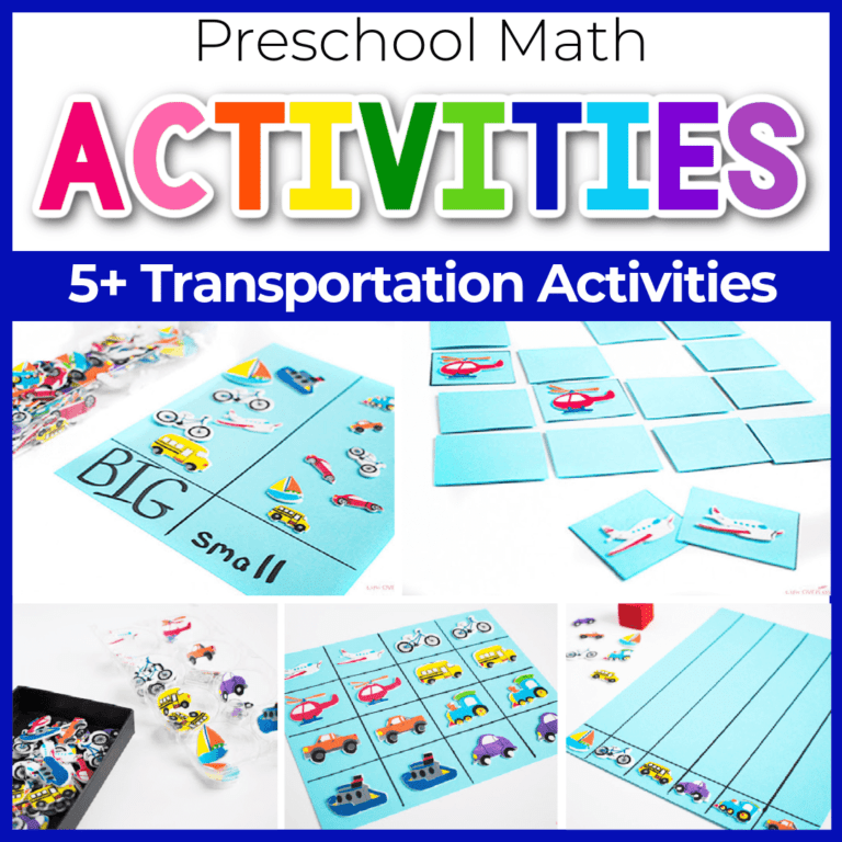 transportation sticker math activities for preschool