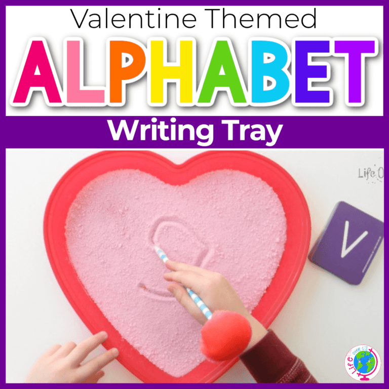 valentine salt writing tray in a heart tray