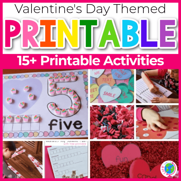 valentine's day themed printable activities for preschool and kindergarten