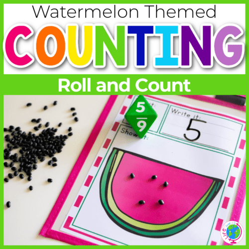 Free Printable Watermelon Roll and Count Math Game - Life Over C's