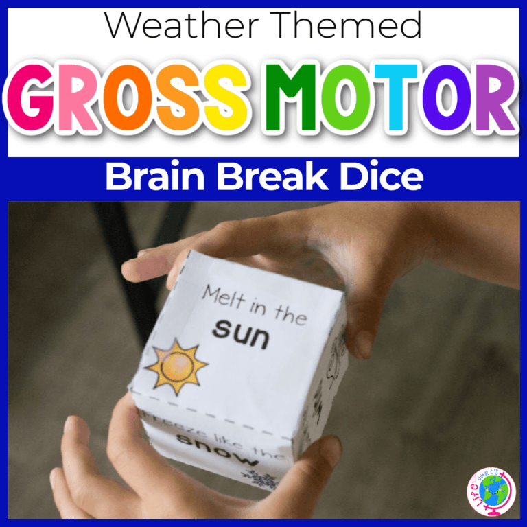 weather theme gross motor brain break dice