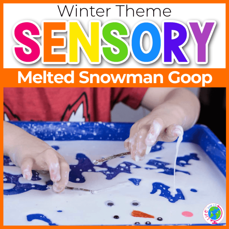 winter theme melted snowman goop