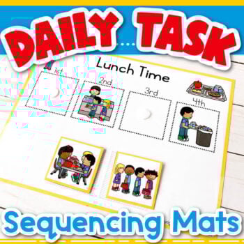 differentiated daily task sequencing activities for kids photo shows lunch time sequencing mat