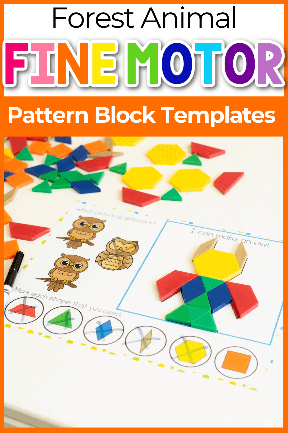 Free Printable Forest Animal Pattern Block Template for Kids 17 forest animal pattern block template for preschoolers picture of a pattern block owl