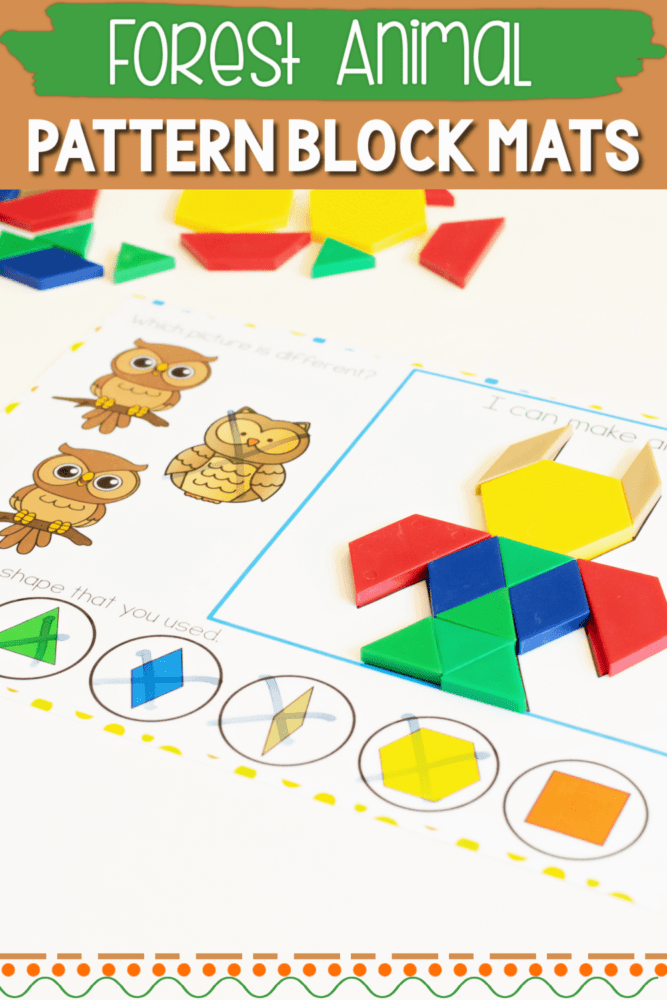 forest animal pattern block template for preschoolers pattern block owl