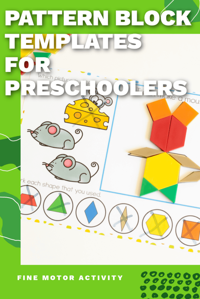 forest animal pattern block template for preschoolers pattern block mouse