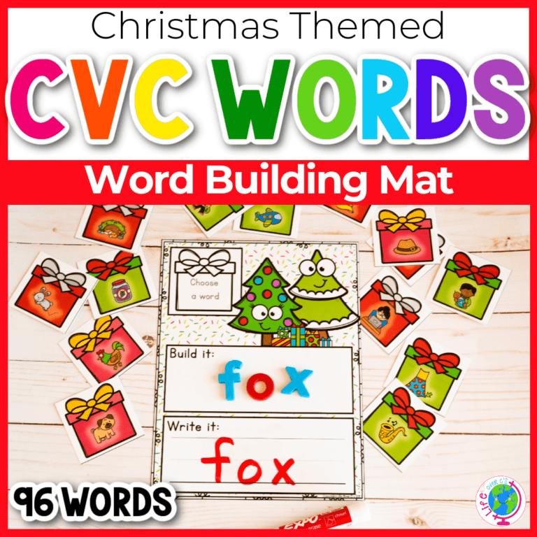 cvc christmas printables for kindergarten