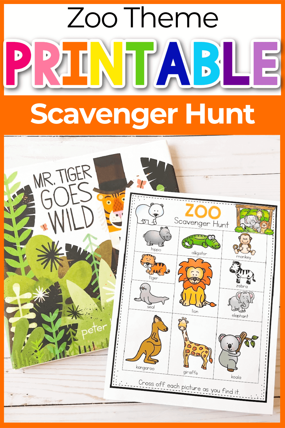 Zoo Scavenger Hunt Free Printable