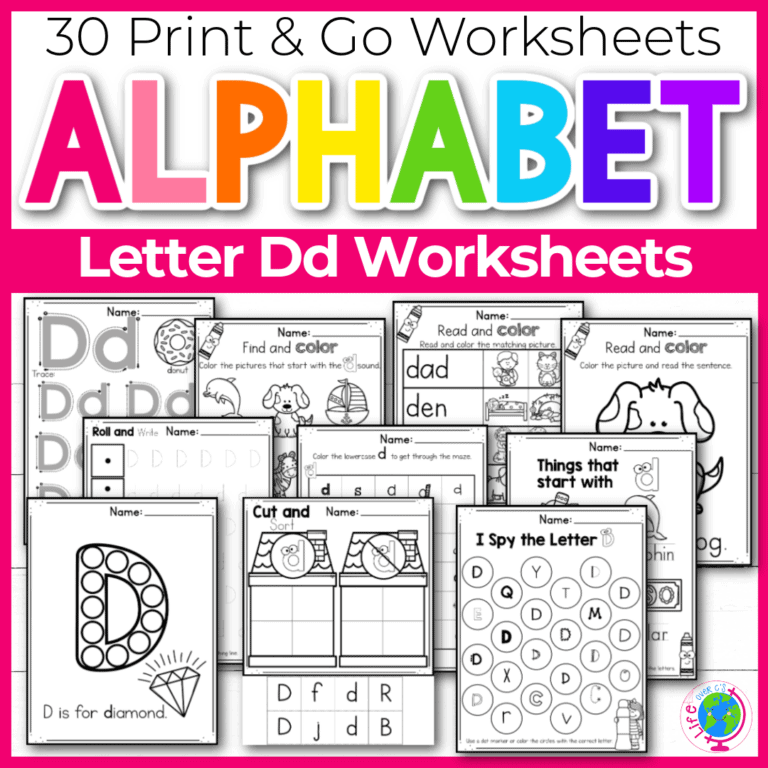 preschool and kindergarten students will practice the letter d with these free letter tracing worksheets and letter sounds worksheets.