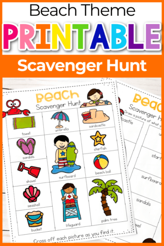 Free Printable Beach Scavenger Hunt for Kids